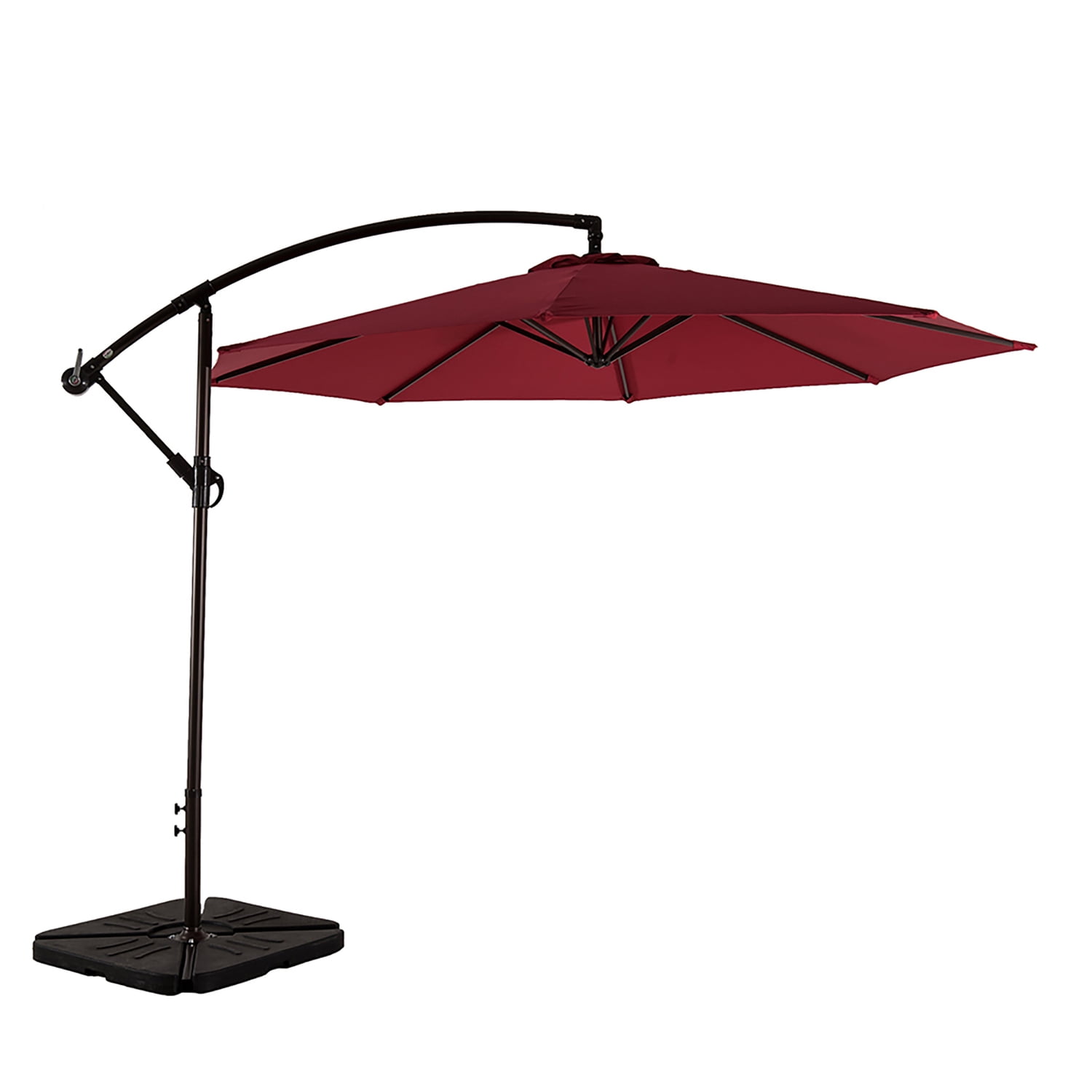 WO 10 Ft Outdoor Patio Cantilever Offset Umbrella with Base Weights
