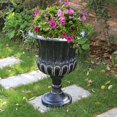 thumbnail image 5 of WORTH 25" H. Metal Urn Planters 2-Pack - Black Classic Antique Iron Plant Pots - Large Decorative Rustic Flower Pots for Outdoor Use - Traditional Urn Planter for Garden, Patio, Front Porch, 5 of 7