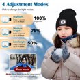 thumbnail image 3 of IC ICLOVER 2 Pack LED Lighted Beanie for Kids, Winter Warm Knitted Hat, Rechargeable Headlamp Cap for Outdoors, Gift for Children - Black+Gray, 3 of 9