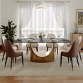 thumbnail image 4 of POVISON 79"Hobart Modern Minimalist Dining Table For 6-8, Black Rectangular Matte Sintered Stone Tabletop, Bronze Carbon Steel Leg, 4 of 11