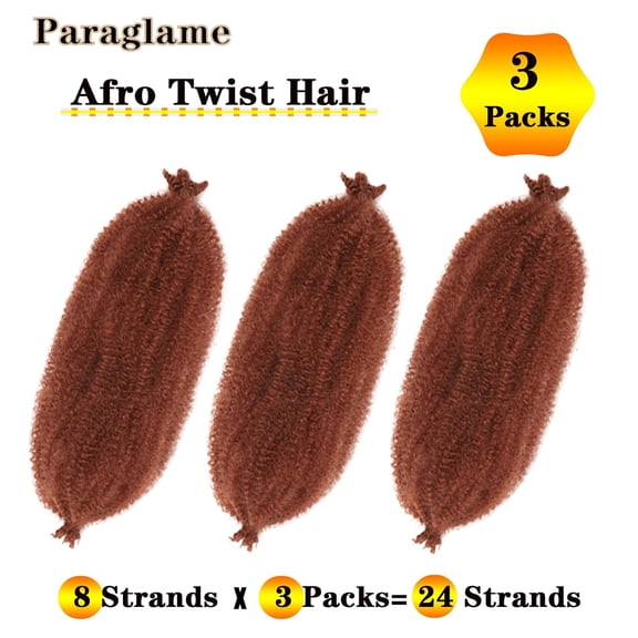 WEIF-Ginger Marley Hair 18 Inch Kinky Braiding Hair 3 Packs Springy Afro Twist Copper Red Wrapping Hair for Soft Locs, Pre Separated Cuban Twist Hair Spring Twist for Braiding Hair (3Packs, 350#)