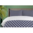 thumbnail image 4 of Ambesonne Boho Duvet Cover Sets, Orient Damask Inspired Pattern, 2-Queen, Indigo and White, 4 of 7