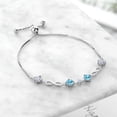 thumbnail image 3 of Gem Stone King Keren Hanan 925 Sterling Silver Women Adjustable Infinity Tennis Link Bracelet Round Apatite Moissanite (2.06 Cttw), 3 of 3