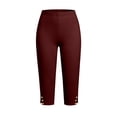 thumbnail image 3 of Dagugfen Plus Size Capri Pants for Women Elastic Waist Stretchy Yoga Pants Gym Workout Athletic Capris Solid Color L-5XL, 3 of 6