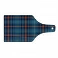thumbnail image 1 of Checkered Cutting Board, Cultural Pattern with Thin Lines Irish Traditional Design in Blue Colors, Tempered Glass Cutting and Serving Board, Wine Bottle Shape, Blue Navy Blue Red, by Ambesonne, 1 of 1