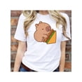 thumbnail image 2 of Playera Blusa De Capybara Comiendo Sandwich Ropa Divertida Para Mujer Capibara Color Blanco Talla Mediana Marca Emil SaEs, 2 of 4