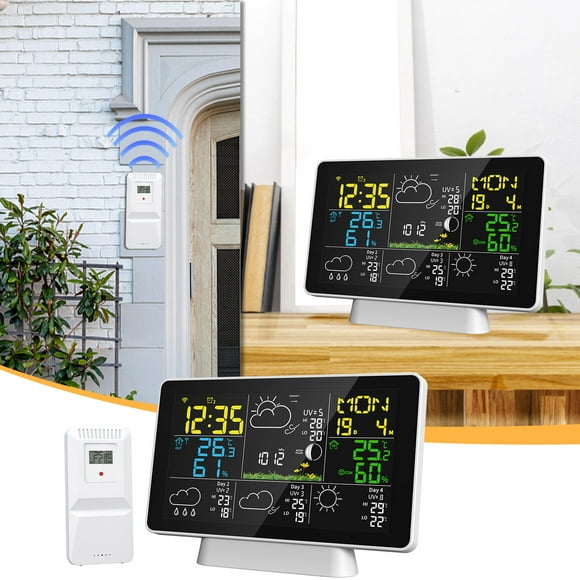 EGNMCR Tuya Smart Multifunctional Temperature And Humidity Alarm Clock Color Screen Wireless WIFI Weather Meteorological Clock weather clock