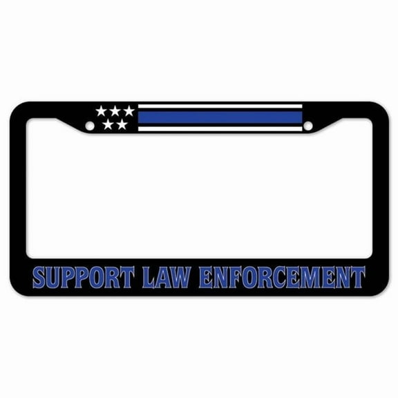 SignMission  12 x 6 in. Support Law Enforcement Plastic License Plate Frame & Tag Holder