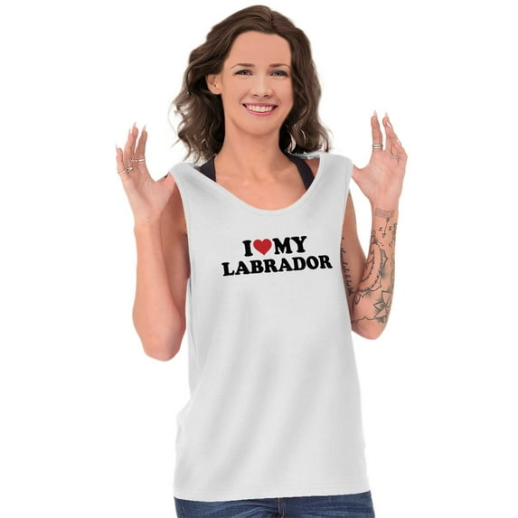 Dogs Tank Tops T-Shirts Tees For Womens Love My Labrador Retriever Heart Dog Parent