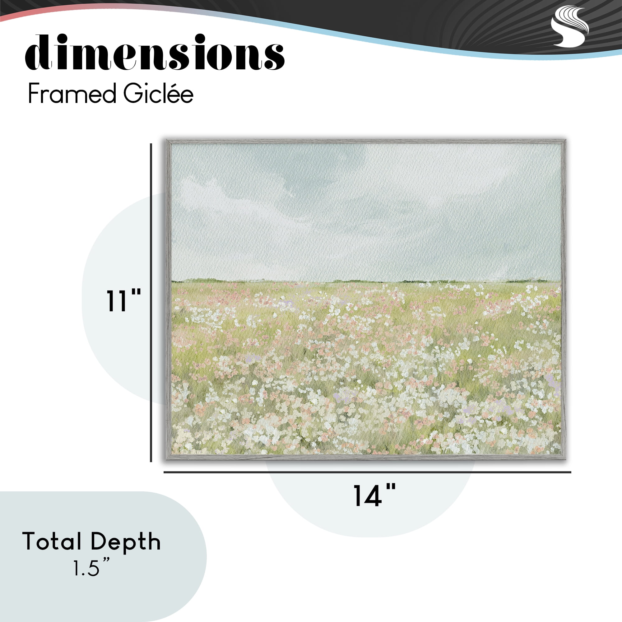 Stupell Industries Budding Field Scenery Gray Framed Giclee Art, design by Leah Straatsma