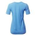 thumbnail image 3 of A2Y Women's Basic Solid Premium Cotton Short Sleeve Crew Neck T Shirt Tee Tops Spring Blue 2XL, 3 of 6