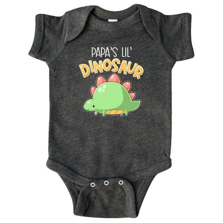 

Inktastic Papa s Lil Dinosaur with Cute Stegosaurus Gift Baby Boy or Baby Girl Bodysuit