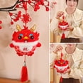 thumbnail image 3 of Kiskick Fluffy Dragon Pendant Dragon Plush Pendant Year of 2024 Mascot Cute Embroidery Pattern Chinese Zodiac Dragon Soft Stuffed Hanging Ornament Home Party, 3 of 8