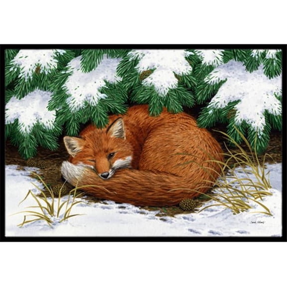 Carolines Treasures  Naptime Fox Indoor or Outdoor Mat- 18 x 27
