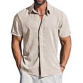 thumbnail image 1 of Camisa LETSEE Beach casual de manga corta con botones para hombre, 1 of 6