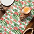 thumbnail image 3 of Watermelon Table Runner 70 Inches, Watercolor Fruits Green Palm Leaves Striped Bed Runner Dresser Scarves Tabletop for Indoor Outdoor Parties/Ceremony/Banquet, 13" x 70", 3 of 9