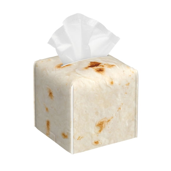 Balery Pita Tortilla Porta Pañuelos de Cuero con Estampado – Funda Moderna Cuadrada para Caja de Pañuelos, Dispensador 5x5x5''