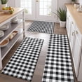 thumbnail image 2 of Black White and Gray Checkerboard Pattern Kitchen Rugs Sets Of 3,Kitchen Runner Rugs Non Skid Washable,Decorative Kitchen Floor Mats for Kitchen,Sink,Laundry,17"x30"+ 17"x47" + 17"x59", 2 of 6