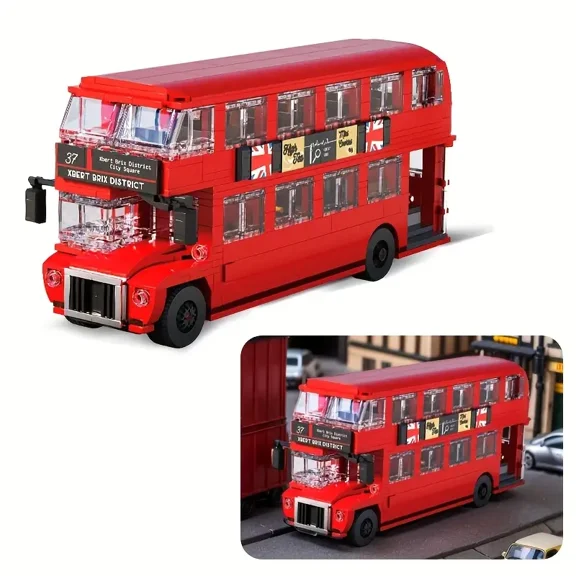 GZBrick Vintage Double Decker Bus Building Sets Compatible with Lego Cars for Adults Boy 745PCS