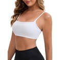 thumbnail image 4 of INSPIRE CHIC Mother's Day Women's Sports Bras Square Neck Wirefree Padded Push-Up Athletic Spaghetti Straps Seamless Bra M White, 4 of 4