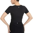 thumbnail image 5 of YITTY Active Women's UltraLuxe Essential Crop Tee, Athleisure, 4-Way-Stretch, Iconic Black, M, 5 of 7