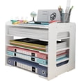 thumbnail image 1 of 12x12 Paper Storage for Store Organization, High Structural Strength Anti-Slip Document Organizer, Stackable A4 Paper Trays with Stylish Design, Space-Saving Easy Assembly Office Desk File Holder, 1 of 5
