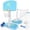 Blue, variant on COLIKES 2-in-1 Pool Basketball Hoop Poolside and LED Volleyball Net Combo, Light up Adjustable Volleyball Net, Stainless Basketball Goal, Inground Swimming Water Sports Toy Games for Adults & Teens