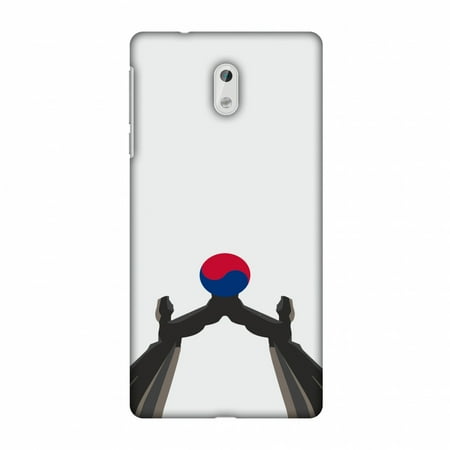 Arched Screen Kit Nokia 3 Case, Ultra Slim Designer Snap On Hard Shell Case Back Cover with Screen Cleaning Kit for Nokia 3 - Unification Arch- South Korea Flag ()