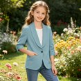 thumbnail image 6 of Grblisyd Girls Cropped Blazer Jacket Suit Jackets Kids Long Sleeve Formal Blazers Dress Coats 5-15 Years, 6 of 8