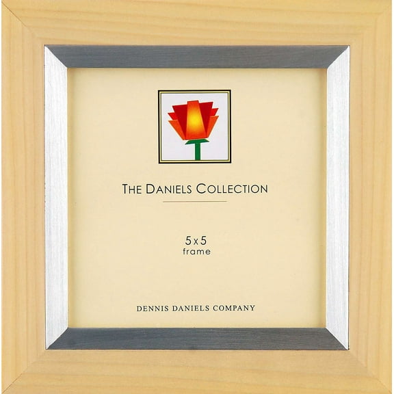 Natural-blond wood with aluminum inlay 5x5 frame by Dennis Daniels - 5x5