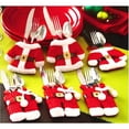 thumbnail image 1 of Decoraciones navideñas Decoraciones de mesa 6 piezas Fundas para cuchillos y tenedores navideños Pantalones de muñeco de nieve navideños rojos Cena de fiesta navideña Decoraciones novedosas Ideal para, 1 of 2
