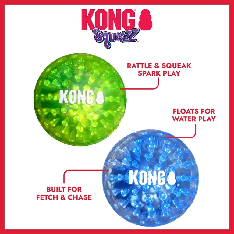 KONG Squeezz Geodz Balls Dog Fetch Toy, Large, 2-Pack photo 2