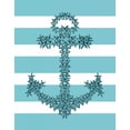 thumbnail image 2 of Fab Funky 20x24 Black Ornate Wood Framed with Double Matting Museum Art Print Titled - Starfish Anchor in Turquoise and White, 2 of 4