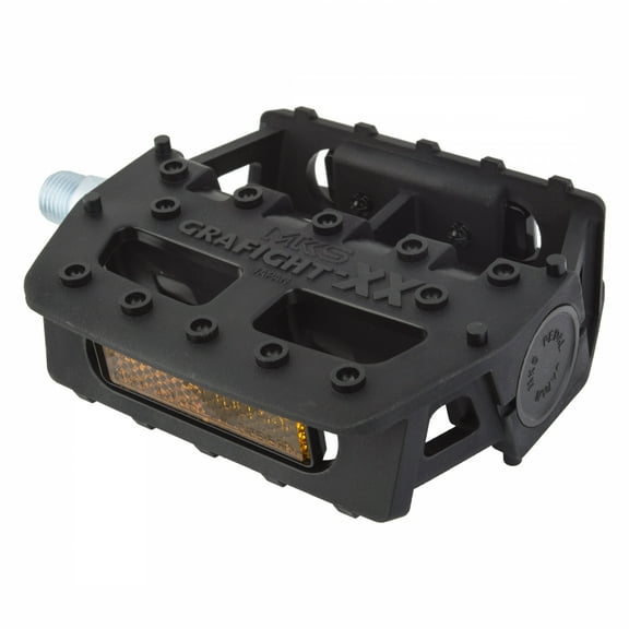 MKS Grafight-XX Pedals 1/2" Concave Fiberglass/Composite Body Molded Pins Black