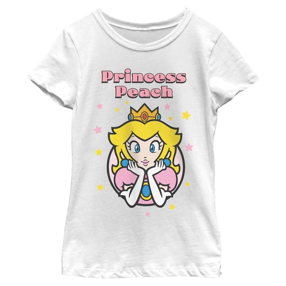 Girls Nintendo Princess Peach Stars Portrait T Shirt