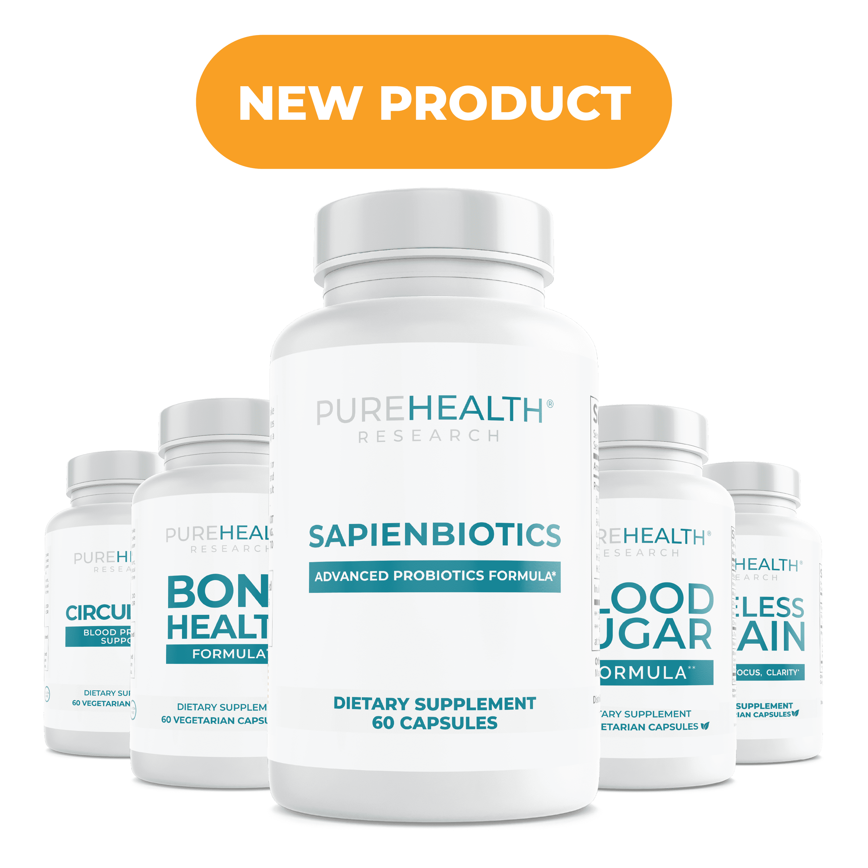 Sapiens Daily Probiotics for Digestive Health, 50 Billion CFU, 13 Strains, Gut Flora Probiotics , Acidophilus Probiotics and Prebiotics by PureHealth Research