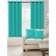 thumbnail image 2 of Fsddascl Turquoise Blackout Curtains for Bedroom/Living Room, Thermal Insulated Kitchen Curtains, Modern Pure Turquoise Grommet Darkening Window Treatment Drapes 42"x45"x2, 2 of 8