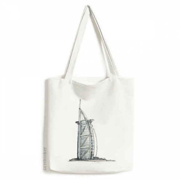 Burj al-Arab luxury hotel Dubai Tote Canvas Bag Shopping Satchel Casual Handbag