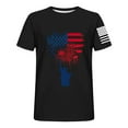 thumbnail image 3 of Oplxuo Men's 4th of July Shirts American Flag Patriotic Shirts Short Sleeve USA Memorial Day Cotton T Shirts, 3 of 5