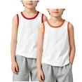thumbnail image 2 of 2 Pack Bronze Boys Cotton Tank Tops Crew Neck Contrast Trim Sleeveless Athletic Casual Vest for Kids 2-12Y,Size 2-3 T, 2 of 8