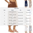 thumbnail image 2 of Kinrui Cotton Linen Capri Pants for Women Wide Leg Capris Pant Summer Boho Dressy Casual Elastic Waist Beach Trousers with Pockets Navy S, 2 of 7