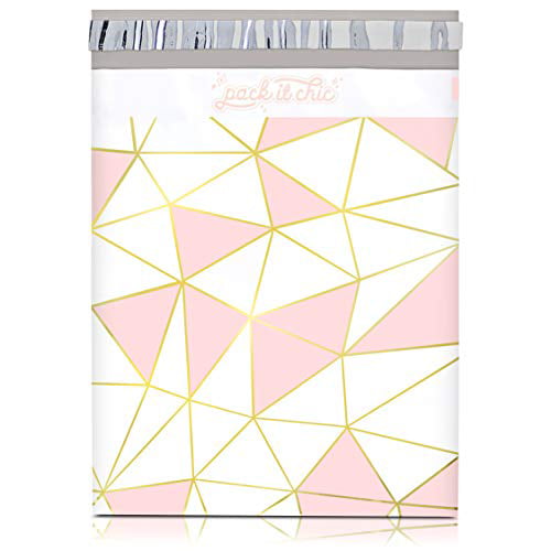 Geometric Leaves Pattern 100 Pack Pack It Chic Thank You Poly Mailer 10X13 
