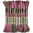 thumbnail image 6 of 1 Bag 10 Skeins 6-Ply Polyester Embroidery Floss Cross Stitch Threads Segment Dyed Purple 0.5mm 8.75 Yards(8m)/skein, 6 of 8