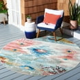 thumbnail image 3 of SAFAVIEH Barbados Aztec Corals Outdoor Runner Rug, Light Blue/Pink, 2'8" x 8', 3 of 9