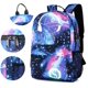 thumbnail image 2 of Mochila luminosa de anime para niños y niñas, mochila para exteriores, mochila de hombro unisex, mochila escolar, bolsa para computadora portátil, chico de música azul Kuyhfg Bienvenido a Kuyhfg, 2 of 4