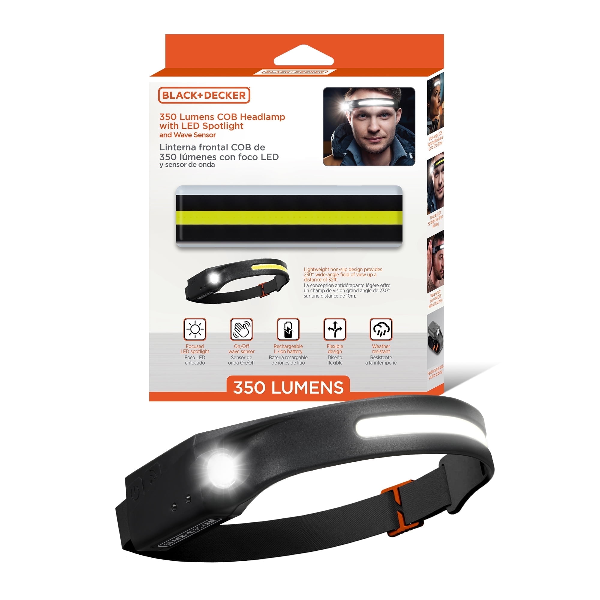 BLACK+DECKER 350 Lumen Rechargeable COB Headlamp photo 1