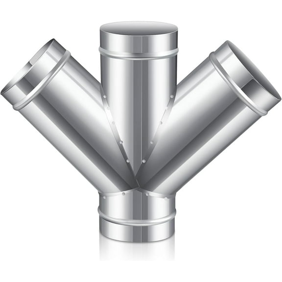 4 Inch Dust Collection Fitting Galvanized Steel w Shape Duct Splitter Vent Connector for Exhaust Fan House Dryer Vent Ducting Adapter