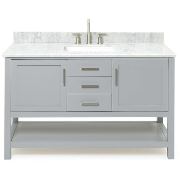Ariel R055scw2rvo Bayhill 55" Free Standing Single Rectangular Basin Vanity Set - Grey