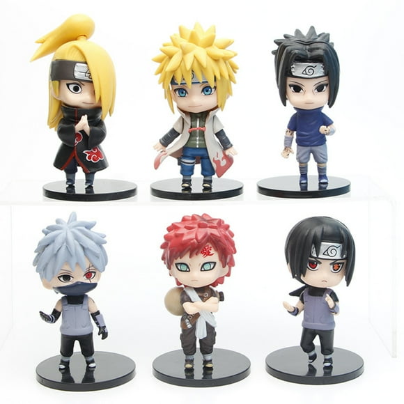 Gprince Ready Stock 6 Pcs Anime Naruto Action Figure Namikaze Minato Uchiha Itachi Deidara Sasuke Model Doll Car Decoration