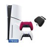 PlayStation 5 Disc Edition with Two Controllers White and Cosmic Red DualSense and Mytrix Hard Shell Protective Controller Case - PS5 Gaming Console